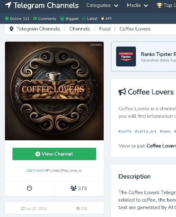 محرك بحث قناة تلغرام Telegram Channel