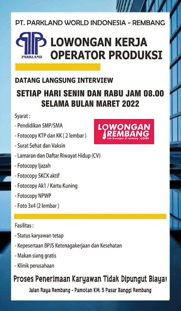 Lowongan Kerja Operator Produksi Pabrik Sepatu PT Parkland World Indonesia