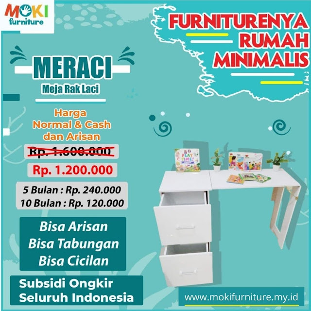 harga meja cerdas laci minimalis meraci moki furniture