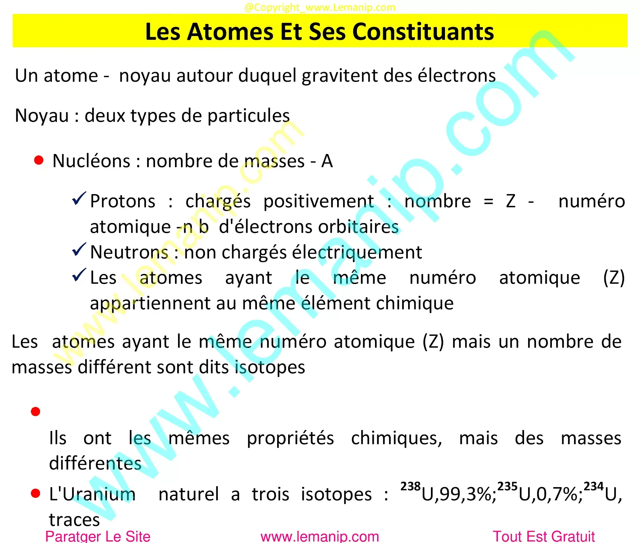 Atomes Et Ses Constituants