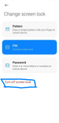 how to remove screen lock password