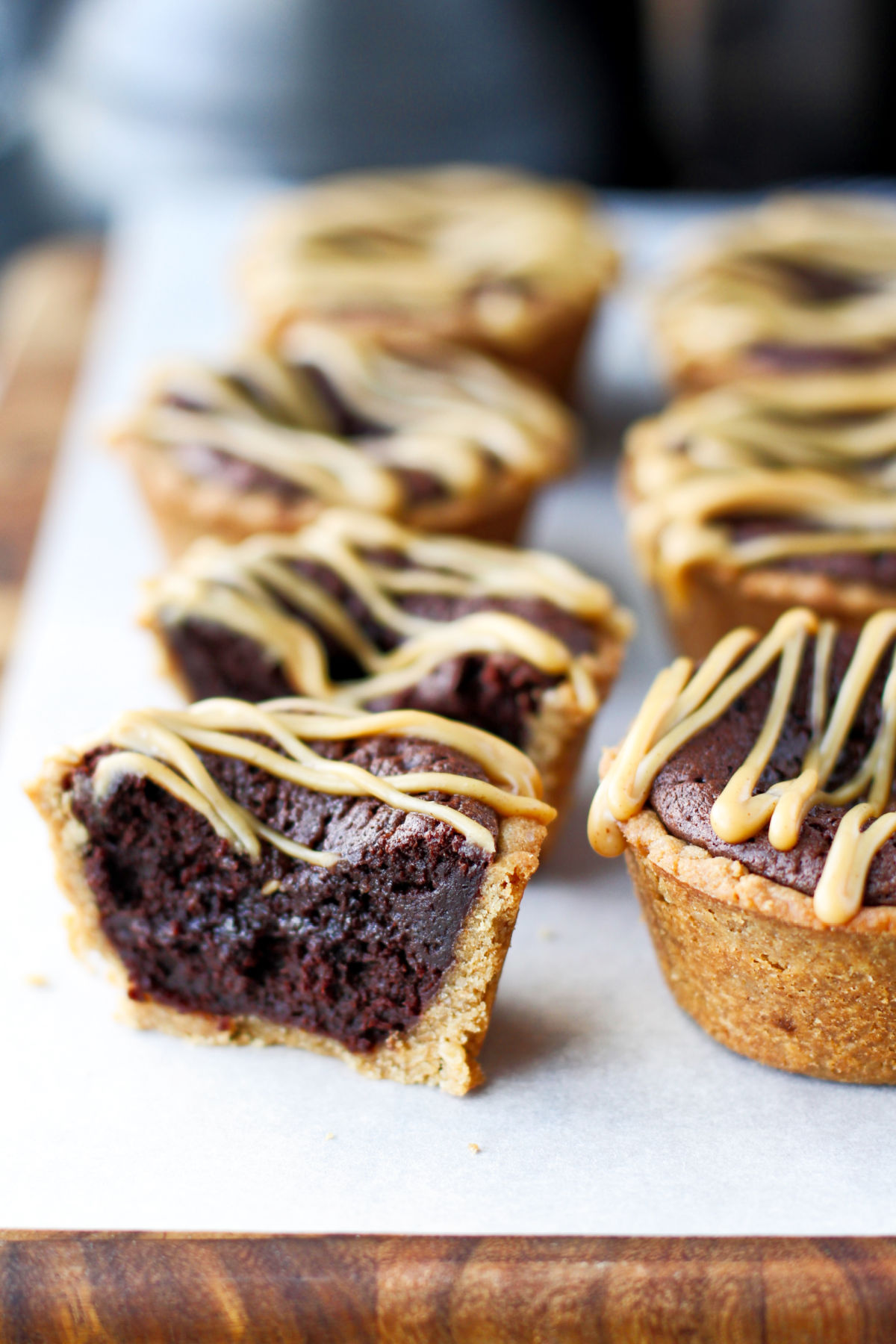 Peanut Butter Brownie Cookie Cups interior.