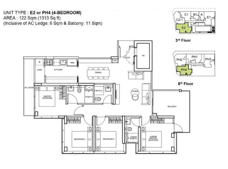 Zyanya 1 Bedroom Floor Plan