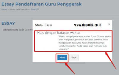 Klik Mulai jika memang ingin dimulai dan klik Batal jika sebaliknya