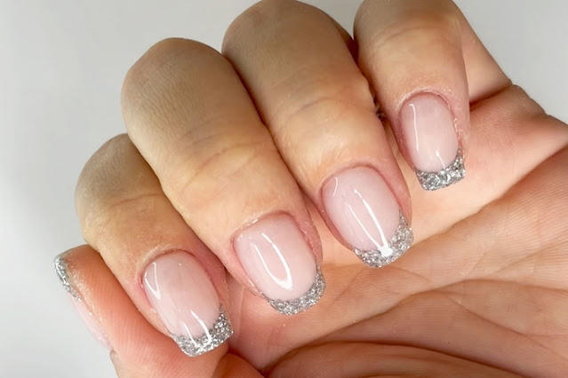 Glitter French Tips Nails Design