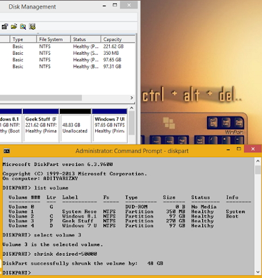 Partisi Hardisk Windows 8 Menggunakan Perintah Diskpart