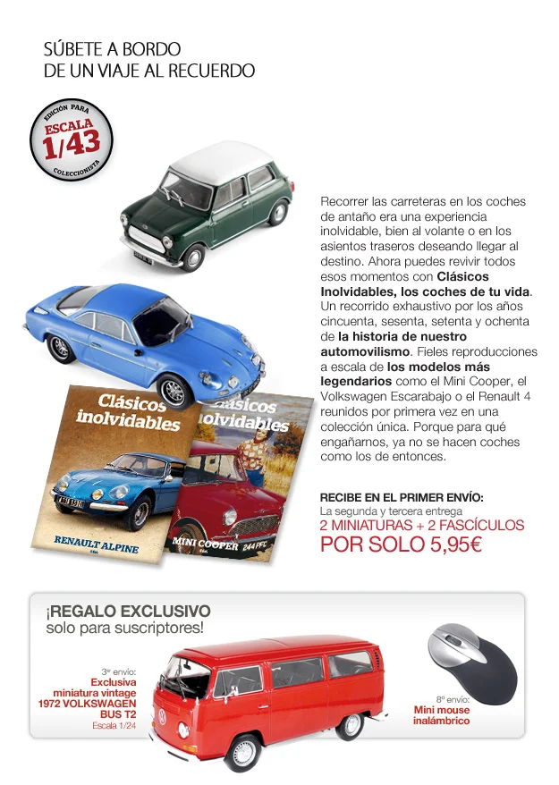 coleccion clasicos inolvidables rba 1:43 regalos para suscriptores
