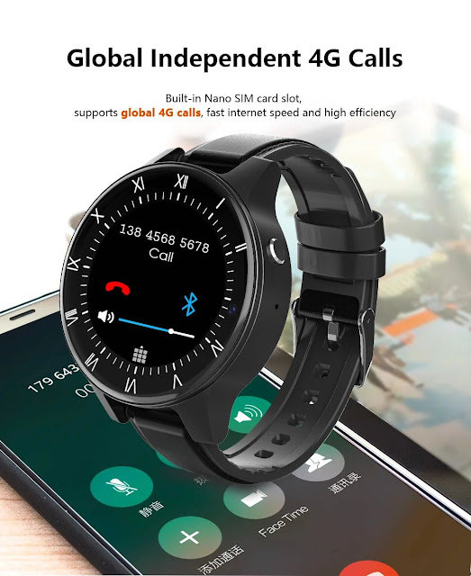 Rogbid Panda 1.69 inch 450*450 px HD Screen 4G LTE Watch Phone 13MP Autofocus Dual Camera 20 Sports Modes 1600mAh Battery 5ATM Waterproof Barometer Altimeter GPS GLONASS Smart Watch