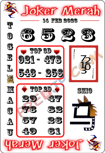 Prediksi Paito Toto Macau Joker Merah Selasa 14 Februari 2023