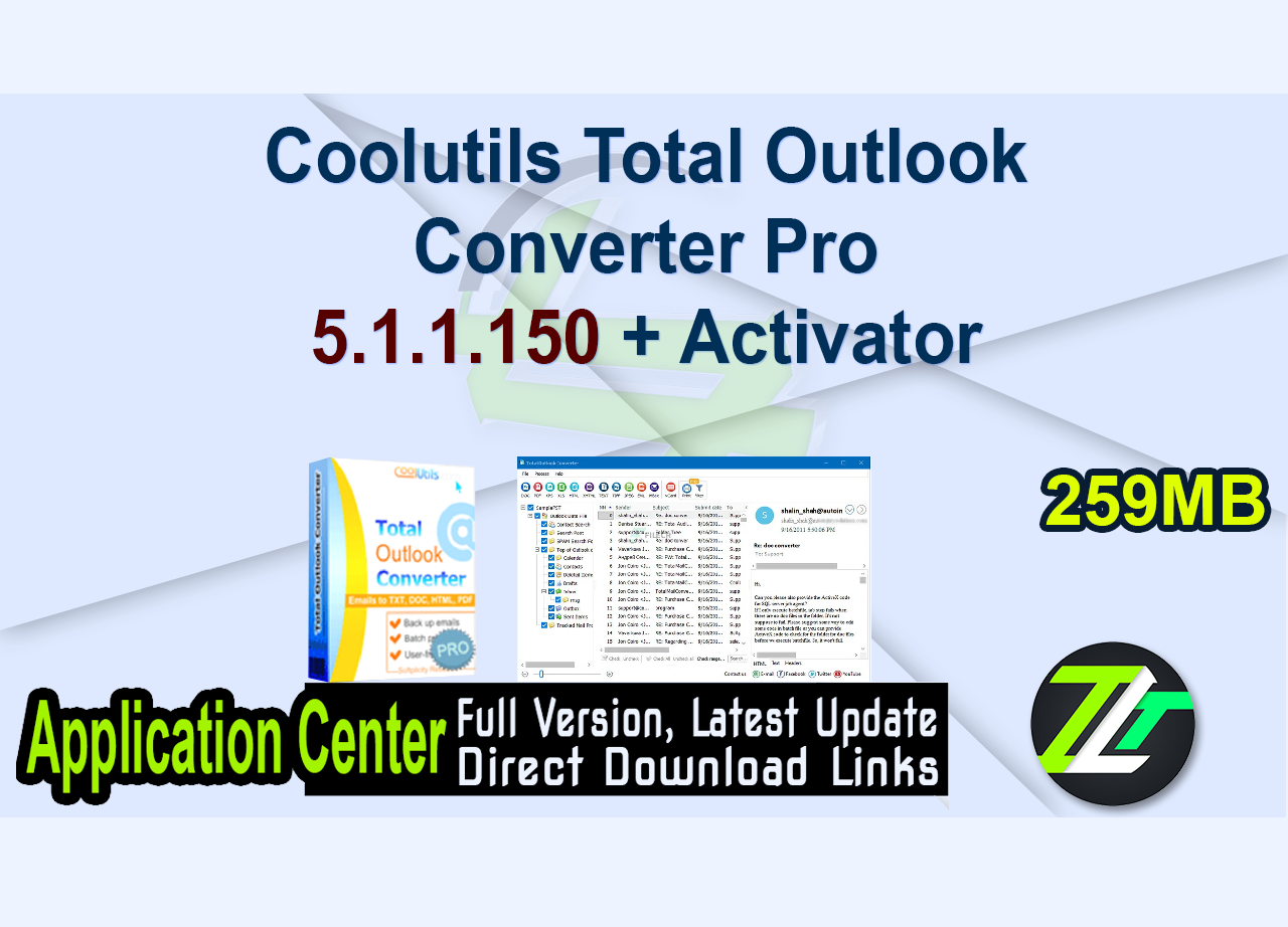 Coolutils Total Outlook Converter Pro 5.1.1.150 + Activator