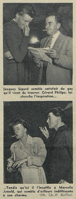 Gérard Philipe avec Jacques Sigurd et Marcelle Arnold