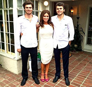 Betsy Russell with her  two sons