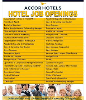 Accor Hotel Multiple Staff Jobs Recruitment For Dubai Location