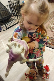 Rosie playing with a Boglin