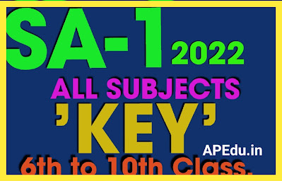 AP Summative Assessment -1 (SA- 1)2022 ALL SUBJECTS KEY.