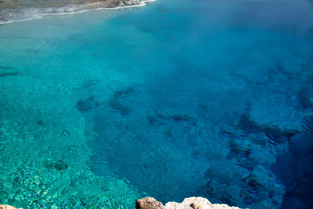 Sapphire Pool with Aqua to Azure Blue Water - Biscuit Basin Yellowstone National Park