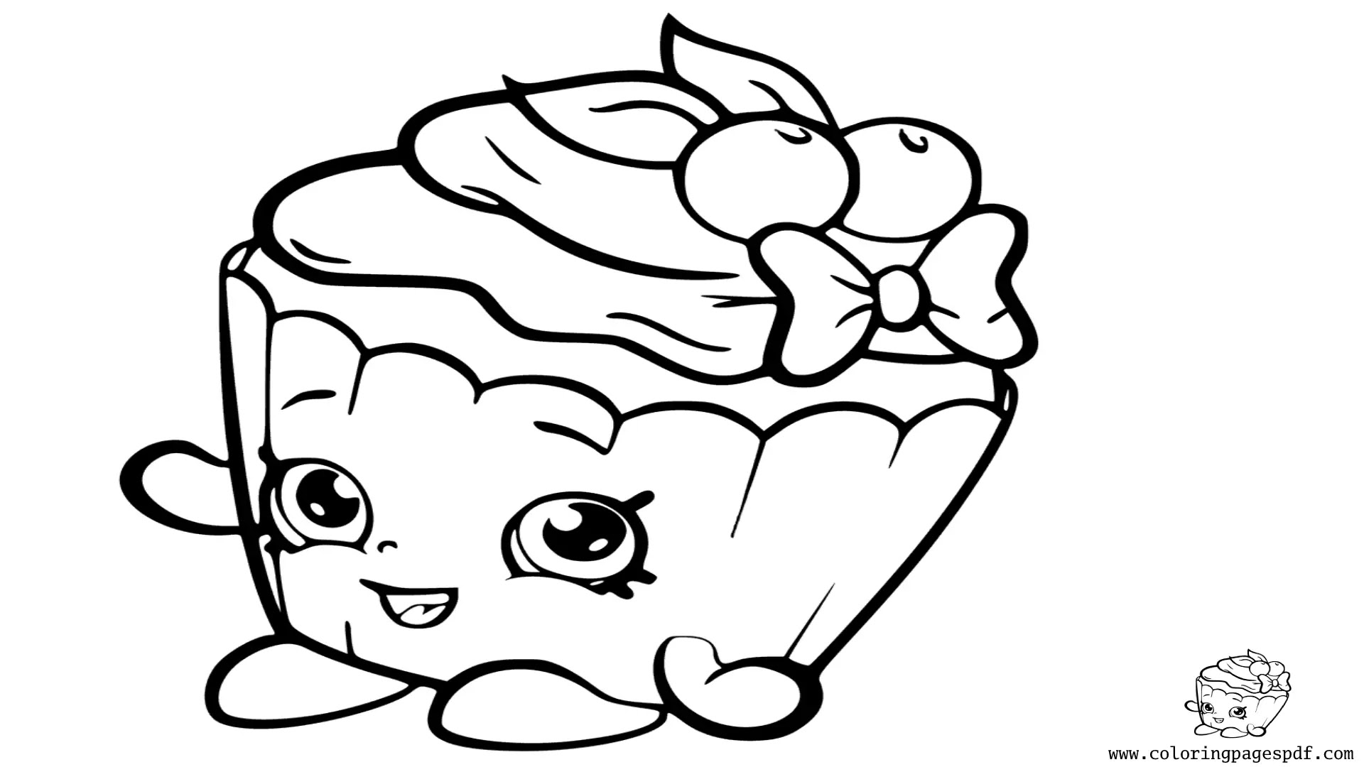 Coloring Page Of Cherry Cake