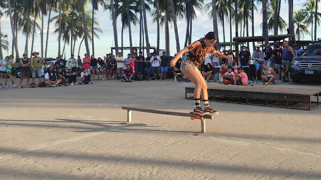 Competencia de skate en playa Punta Roca, El Salvador