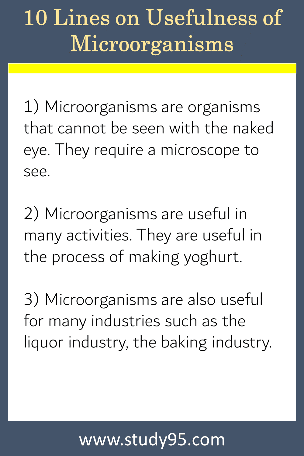 Lines on Usefulness of Microorganisms