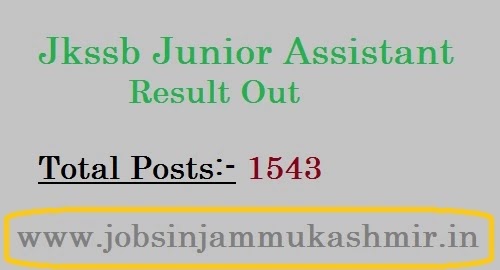 Jkssb junior assistant result out