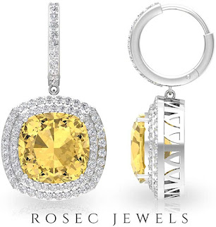 Luxurious Yellow Diamond Earrings For Women