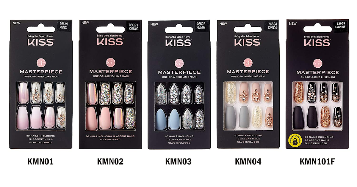 Kiss Masterpiece One-Of-A-Kind Luxe Mani Nails w/Glue (KMN02)