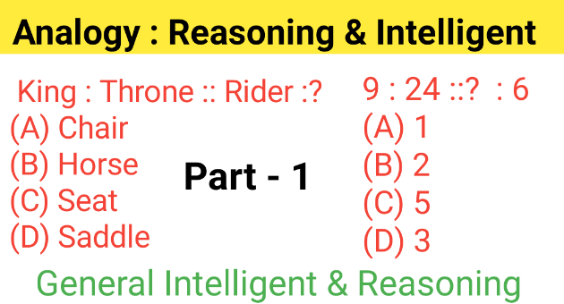 General Intelligent & Reasoning for Competitive Exam Part - 1     