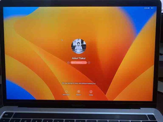 Mac Boot up شاشة تسجيل الدخول