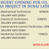 URGENT OPENING FOR OIL & GAS PROJECT IN DUBAI LATEST