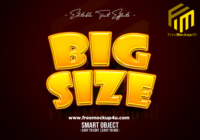 Big Size Text Style Effect Psd Mockup