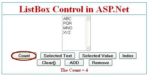 ASP.Net में ListBox Control