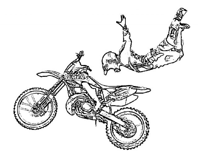 Downloadable Motocross Coloring Pages for Kids