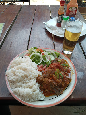 " Game Meat( Impala)" lunch at Zambezi Cafe in Livingstone.