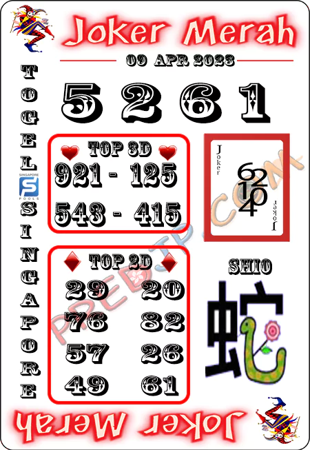 Prediksi Joker Merah Sgp Paling Jitu Minggu 09-04-2023