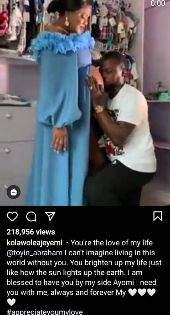 I can't imagine living in this world without you- Actor Kola Ajeyemi showers praises on his wife, Toyin Abraham