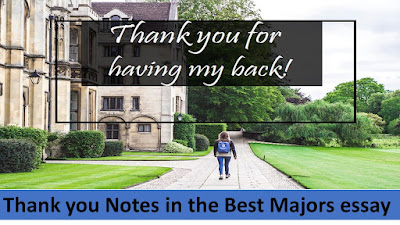 Thank you Notes in the Best Majors essay
