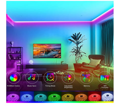 HRDJ 65.6ft Color Changing Led Strip Lights for Bedroom