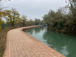 The Island of Torcello. The path leading from the ferry to the church and museum.