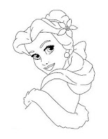 Belle, Beauty and the beast coloring page