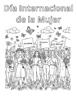 Dia Internacional de la Mujer para colorear