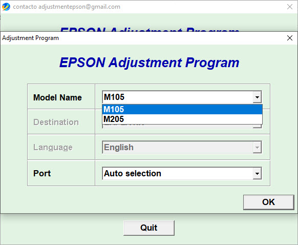 EPSON M105 M205 (EAI/LATIN) Resetter Tool + Keygen Free Download