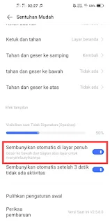 Opsi sembunyikan otomatis di layar penuh