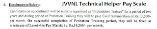 JVVNL Technical Helper III Salary Pay Scale