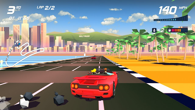 Screenshot of Summer Vibes DLC from Horizon Chase Turbo