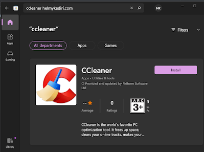 ccleaner muncul dimicrosoft store