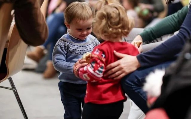 Hereditary Grand Duke Guillaume, Hereditary Grand Duchess Stephanie and Prince Charles at St Nicholas Day