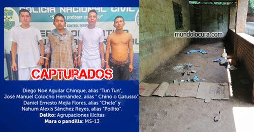 El Salvador: Capturan a 4 terroristas - entre ellos alias "Tun Tun" con rango de chequeo" y el gatillero alias "Pollito" 