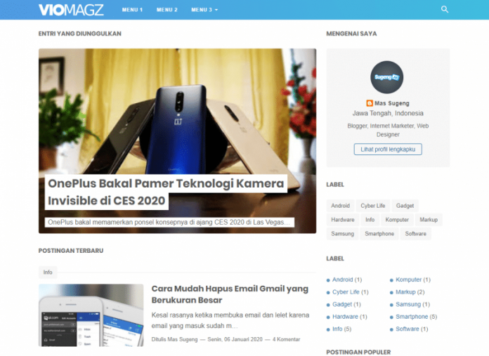 [Free] Viomagz Fast & Responsive Blogger Template