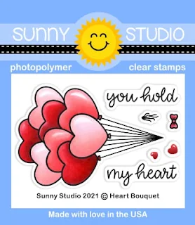 Sunny Studio Blog: Heart Bouquet Valentine's Day Balloons 2x3 Clear Photopolymer Stamps