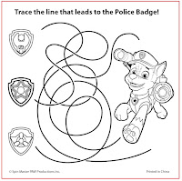 Trace the line Paw Patrol Coloring pages